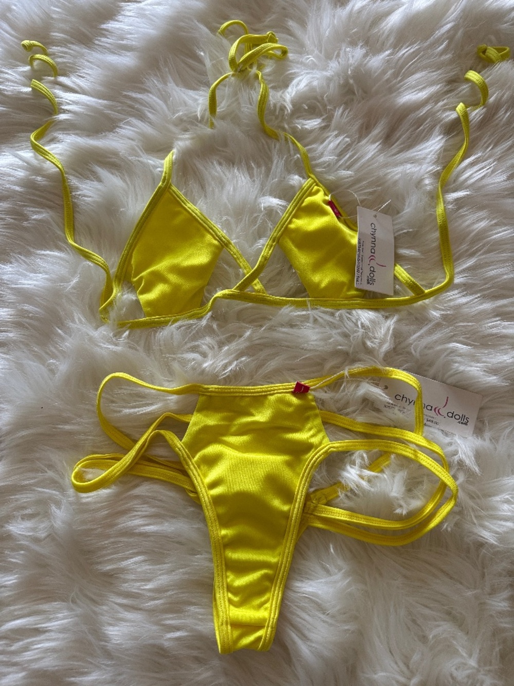 Bright Yellow Thong Bikini -NWT